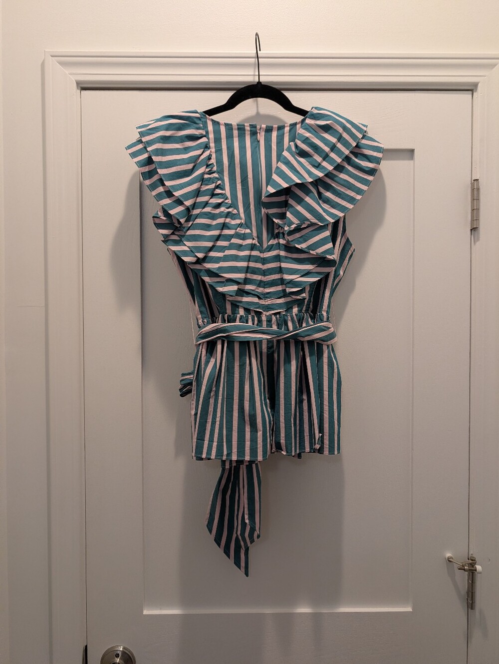 Halogen x Atlantic Pacific Striped Ruffle Top - Picture 6 of 6